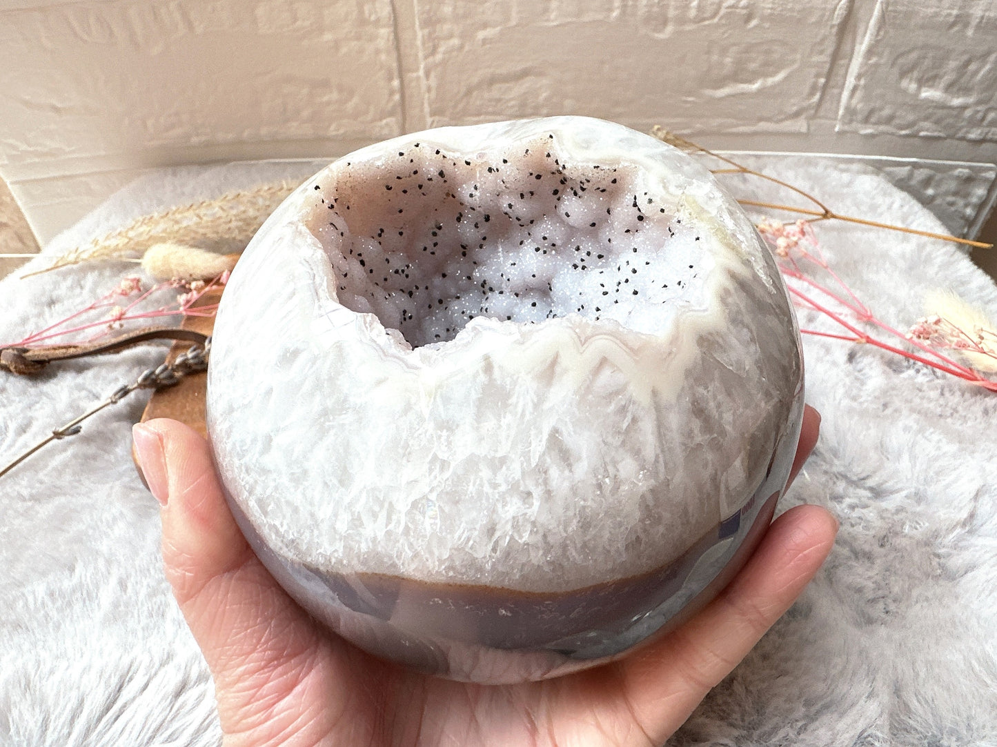 1.69kg Large Agate Druzy Sphere (Imperfect)