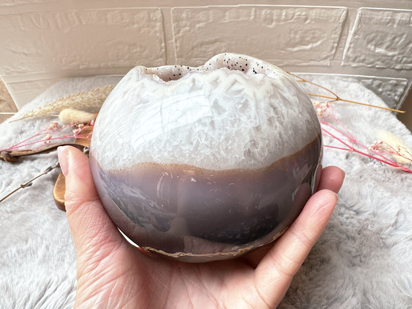 1.69kg Large Agate Druzy Sphere (Imperfect)