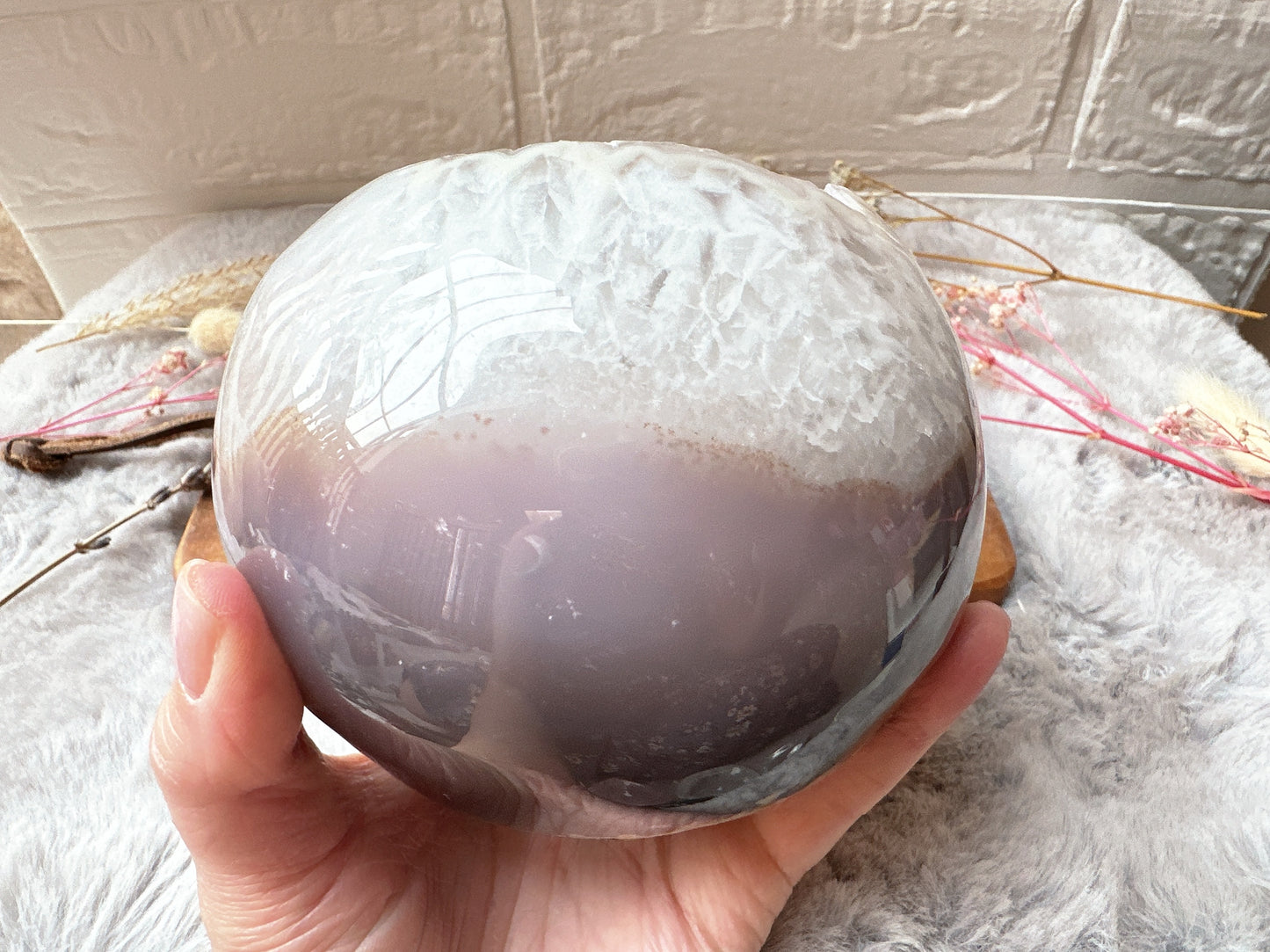 1.69kg Large Agate Druzy Sphere (Imperfect)