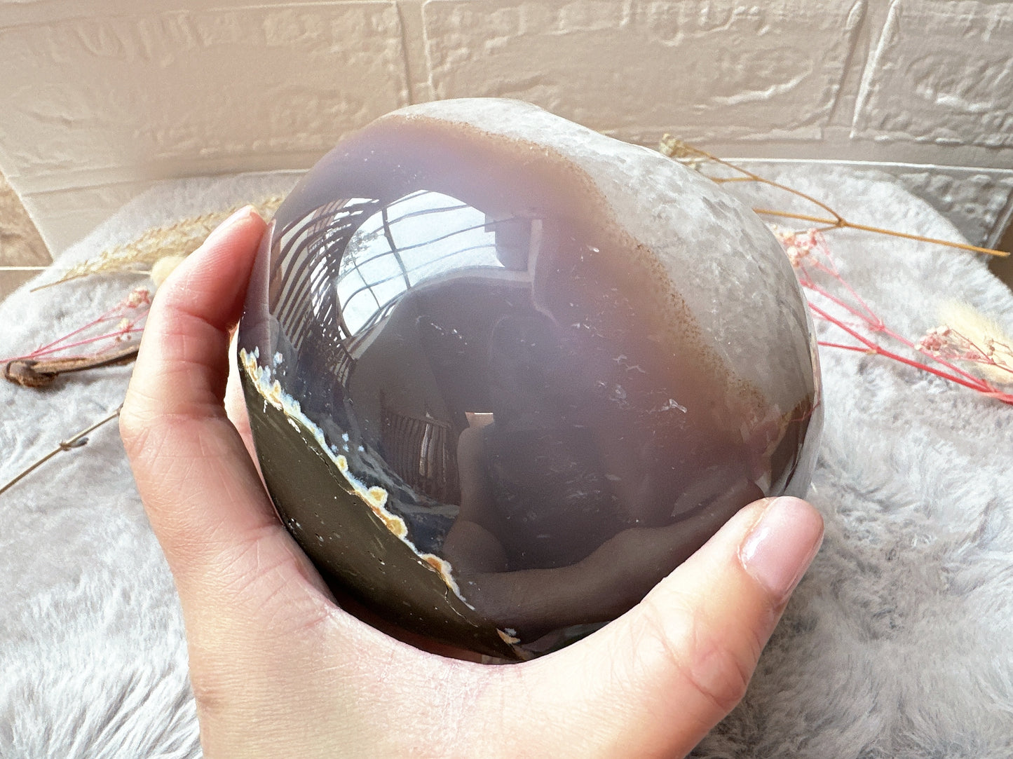1.69kg Large Agate Druzy Sphere (Imperfect)