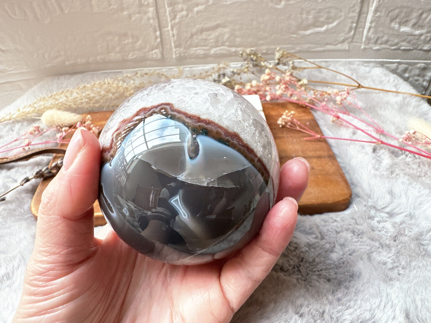 Amethyst with Agate Sphere