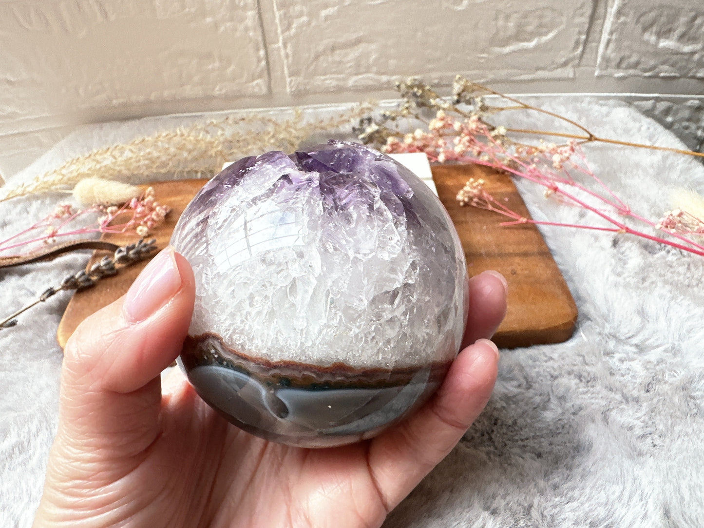 Amethyst with Agate Sphere