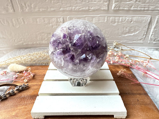 Amethyst with Agate Sphere