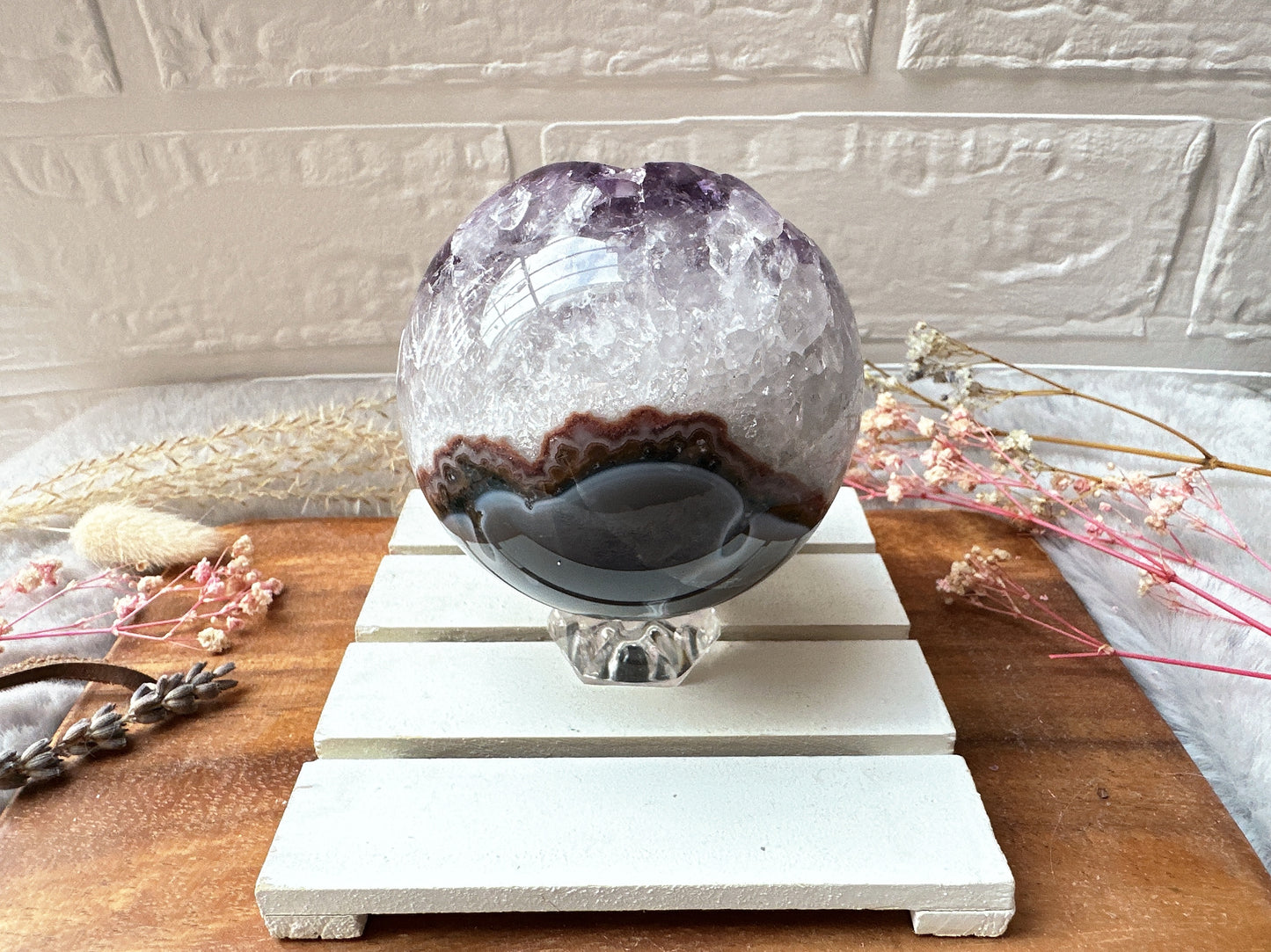 Amethyst with Agate Sphere