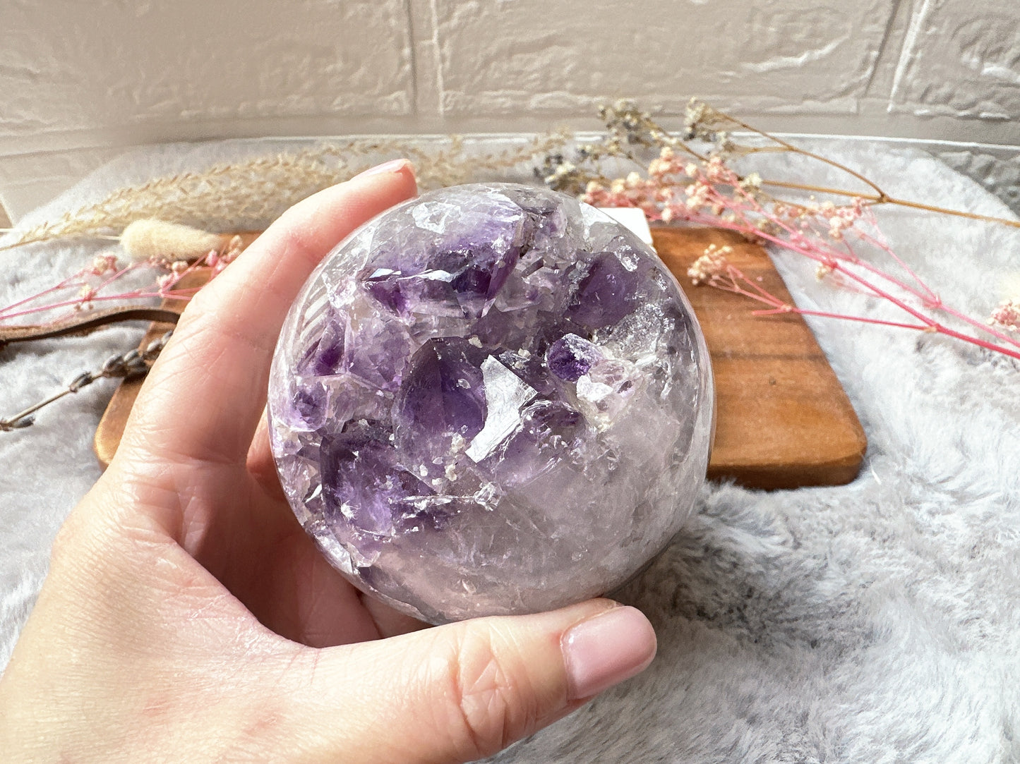 Amethyst with Agate Sphere
