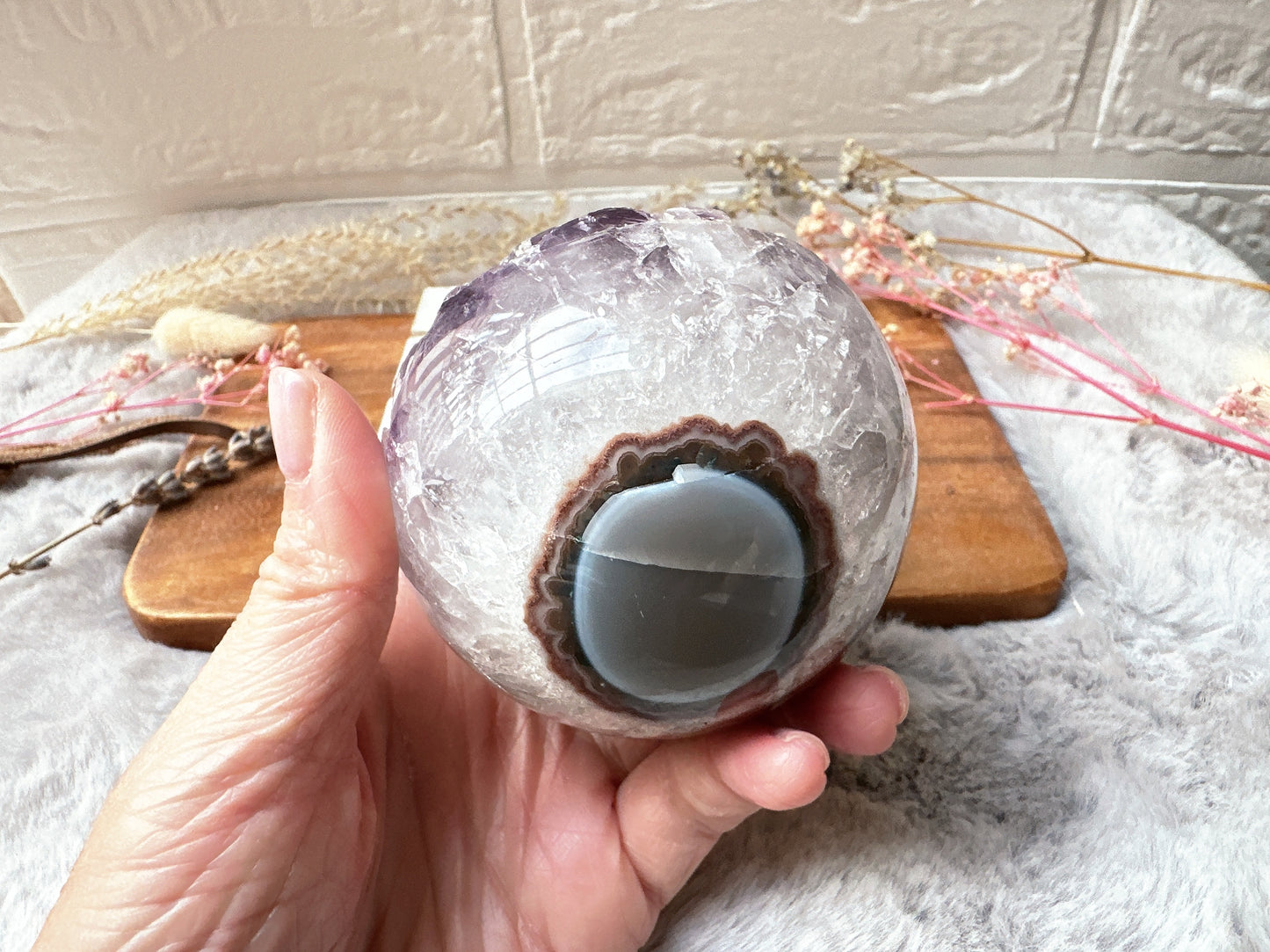 Amethyst with Agate Sphere