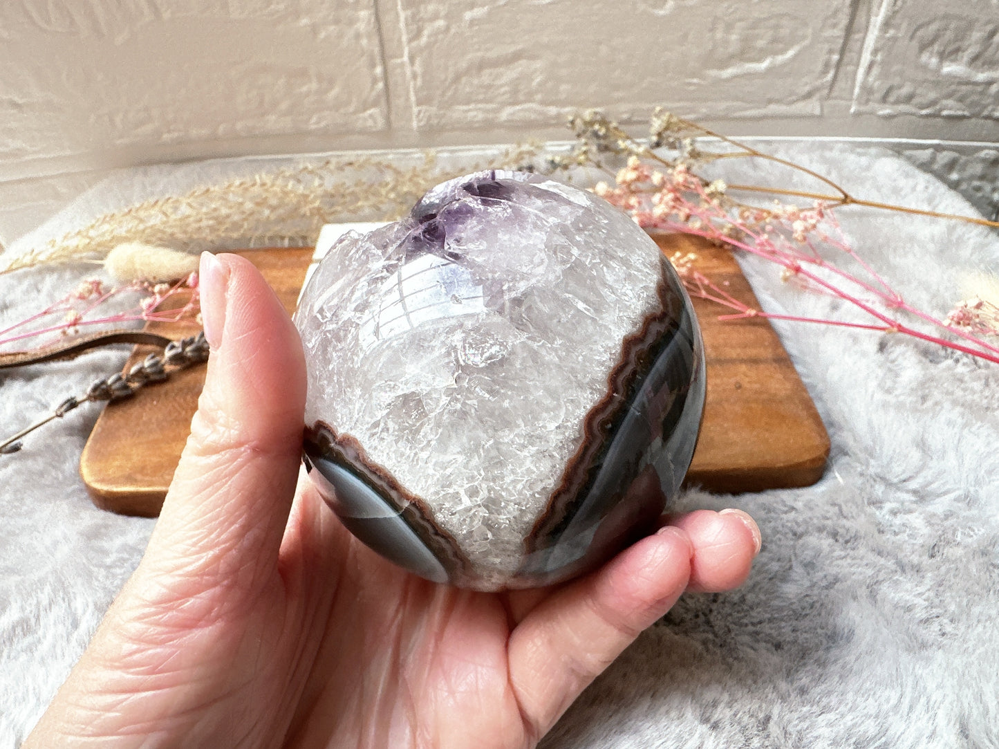 Amethyst with Agate Sphere