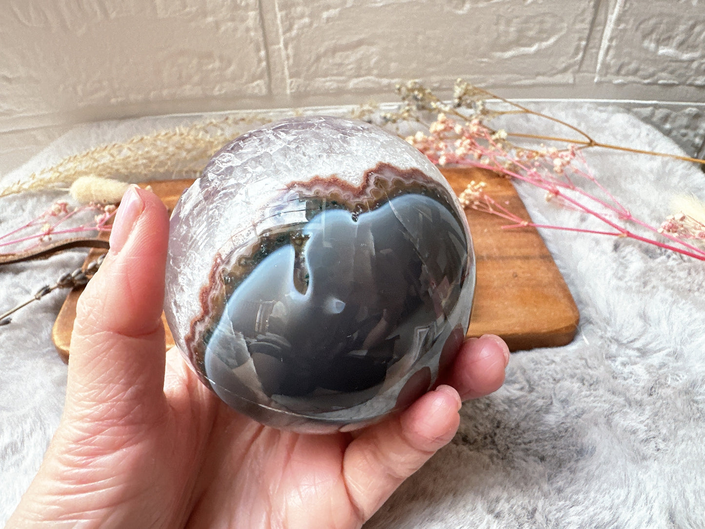 Amethyst with Agate Sphere