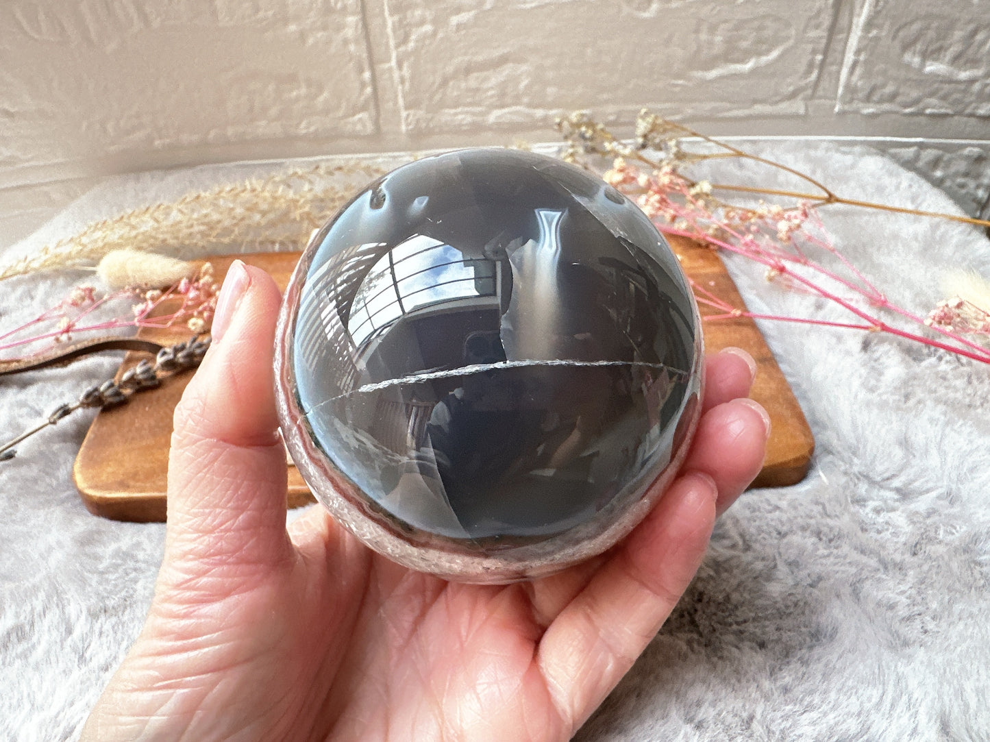 Amethyst with Agate Sphere