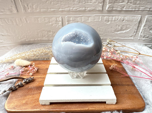 Agate Sphere with Druzy