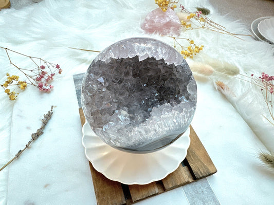 Agate Sphere with Druzy