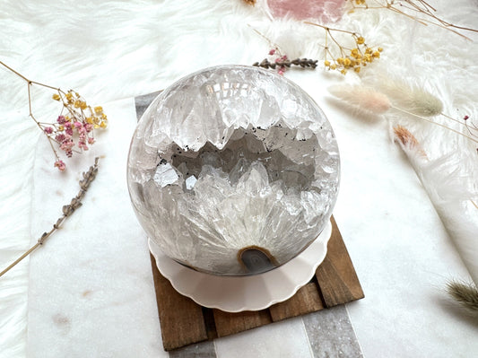 Agate Sphere with Druzy