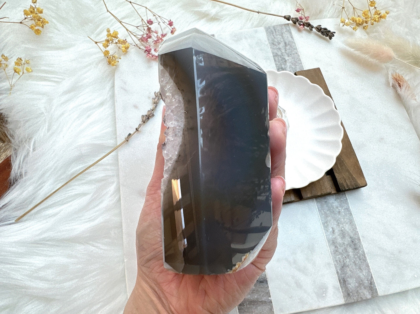 Agate Tower with Druzy