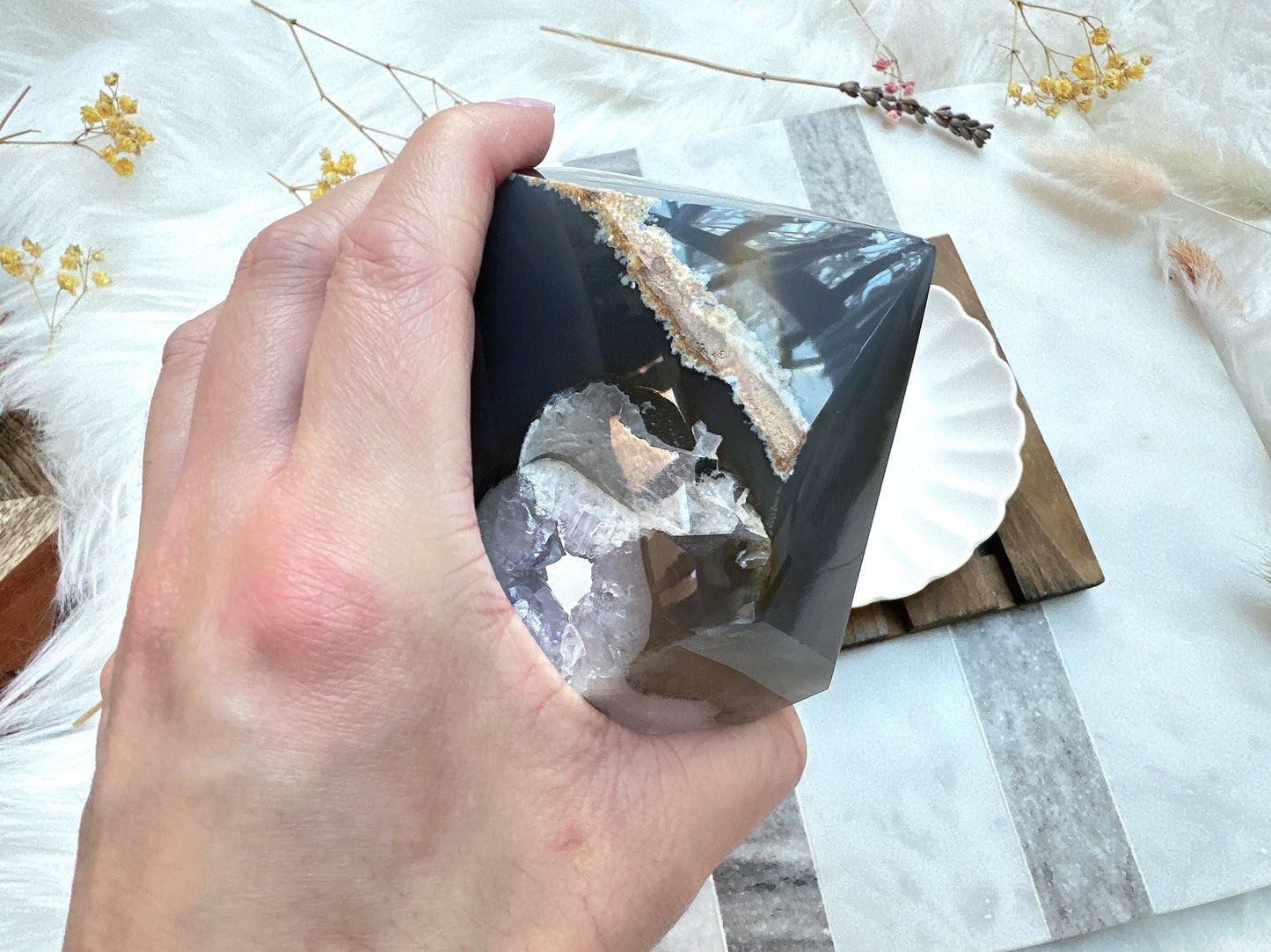 Agate Tower with Druzy