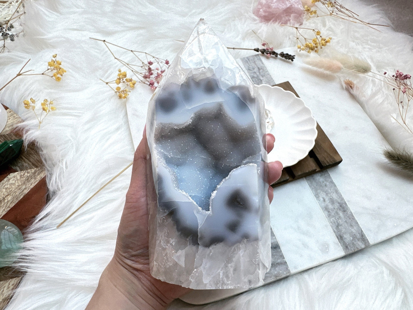 Agate Tower with Druzy