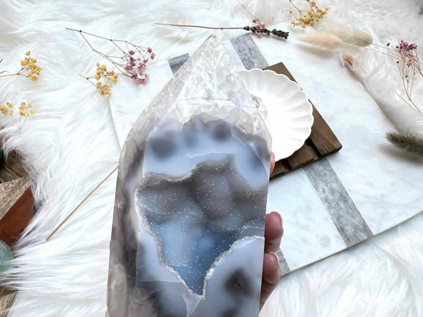 Agate Tower with Druzy