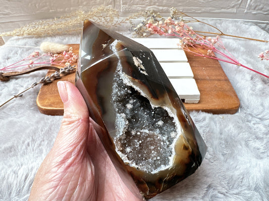 Agate Tower with Druzy