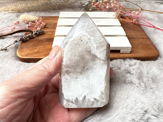Small Agate Tower with Druzy