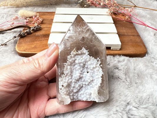 Small Agate Tower with Druzy