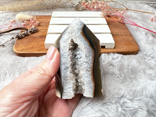 Small Agate Tower with Druzy