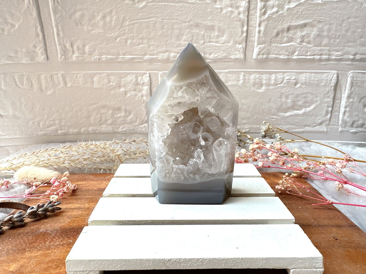 Small Agate Tower with Druzy