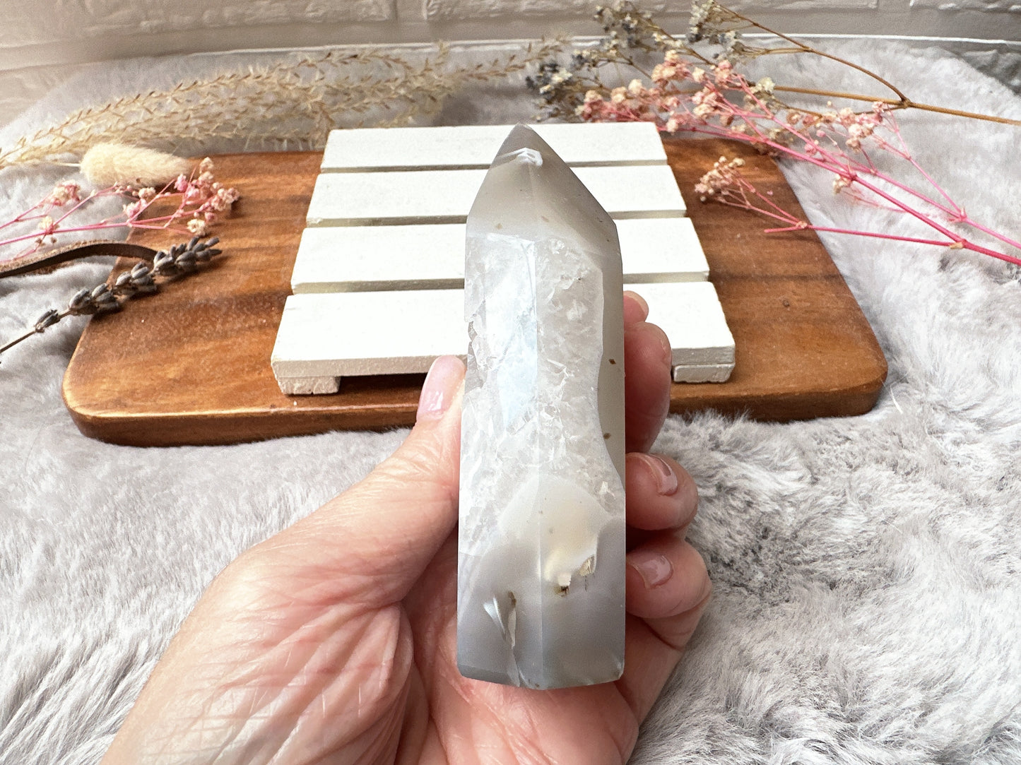 Small Agate Tower with Druzy