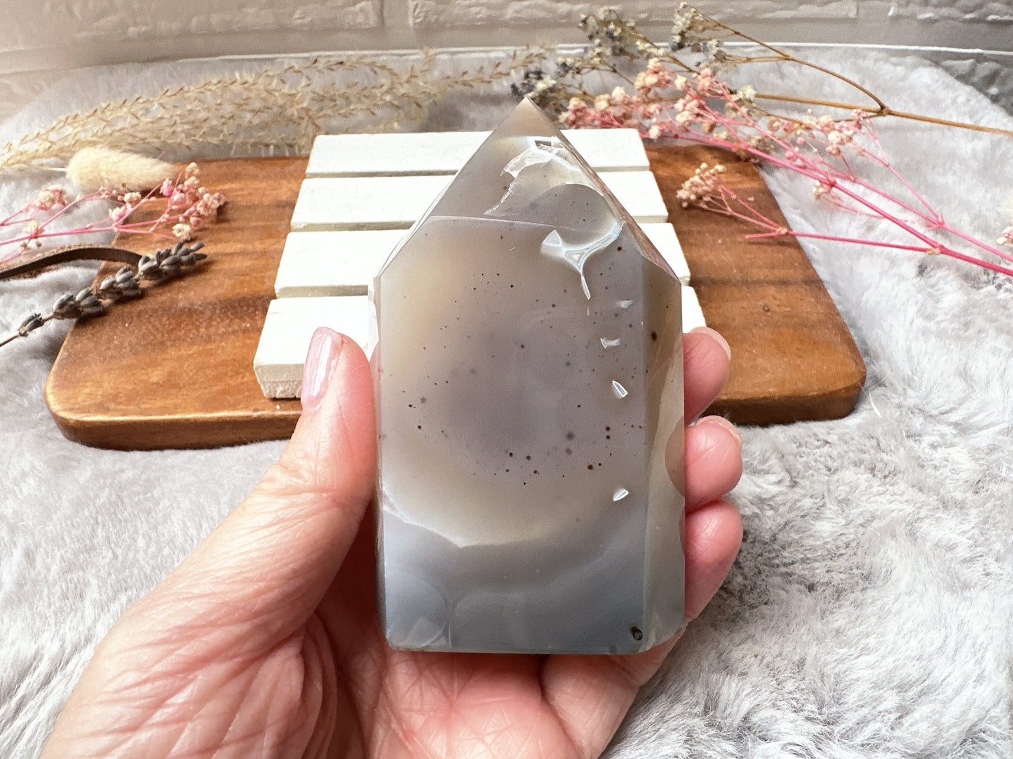 Small Agate Tower with Druzy