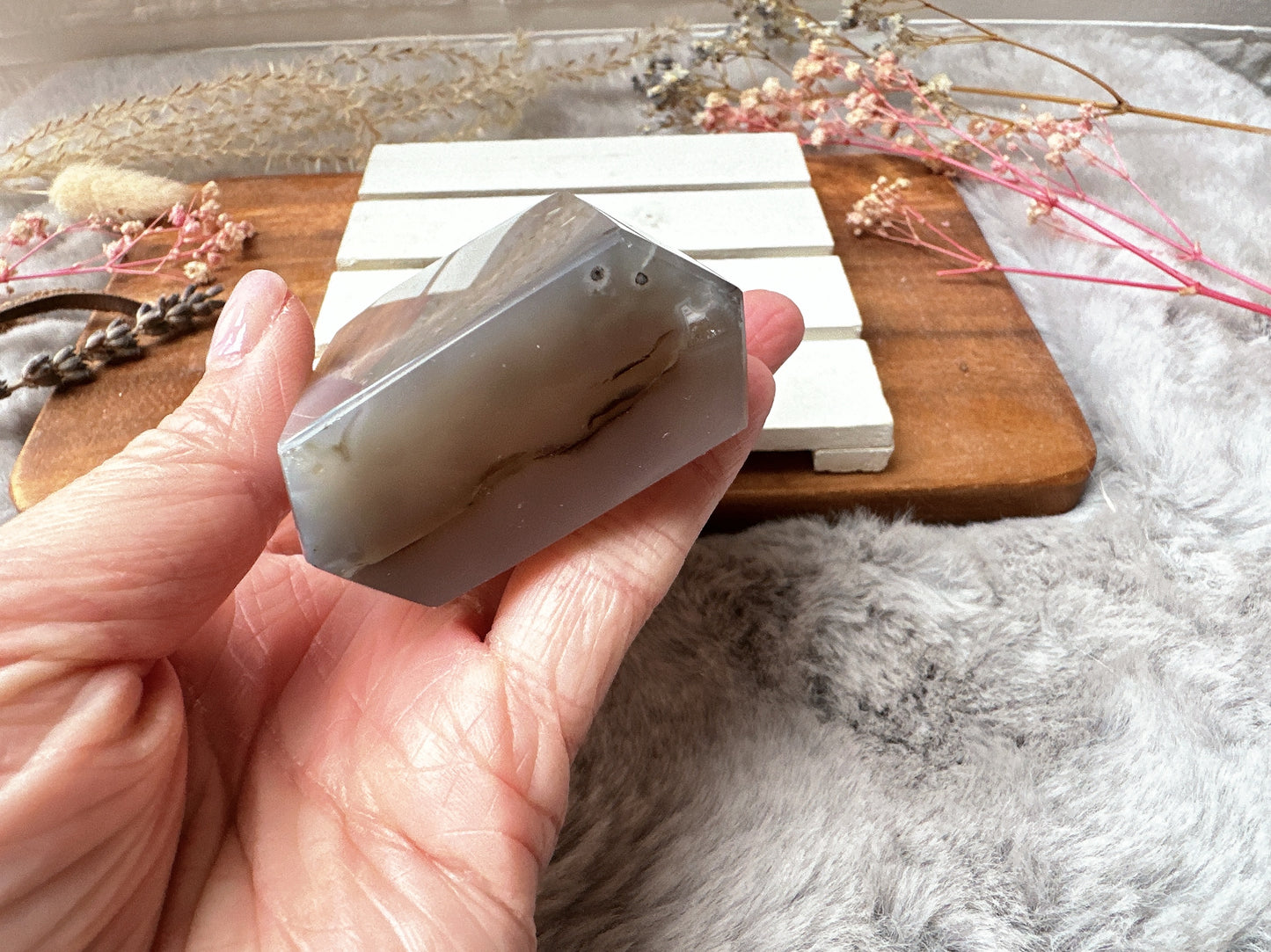 Small Agate Tower with Druzy