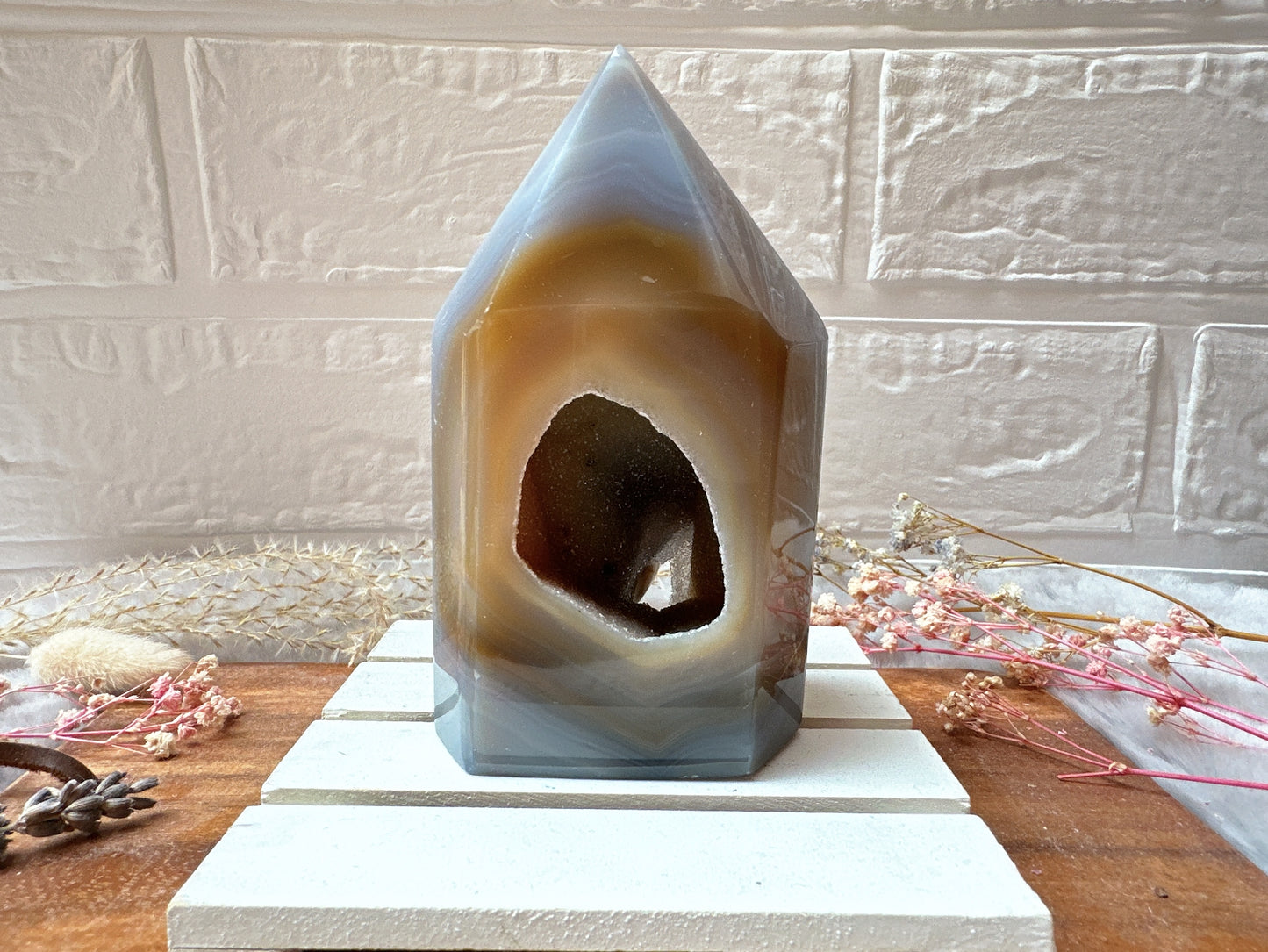 Agate Tower with Druzy (Imperfect)