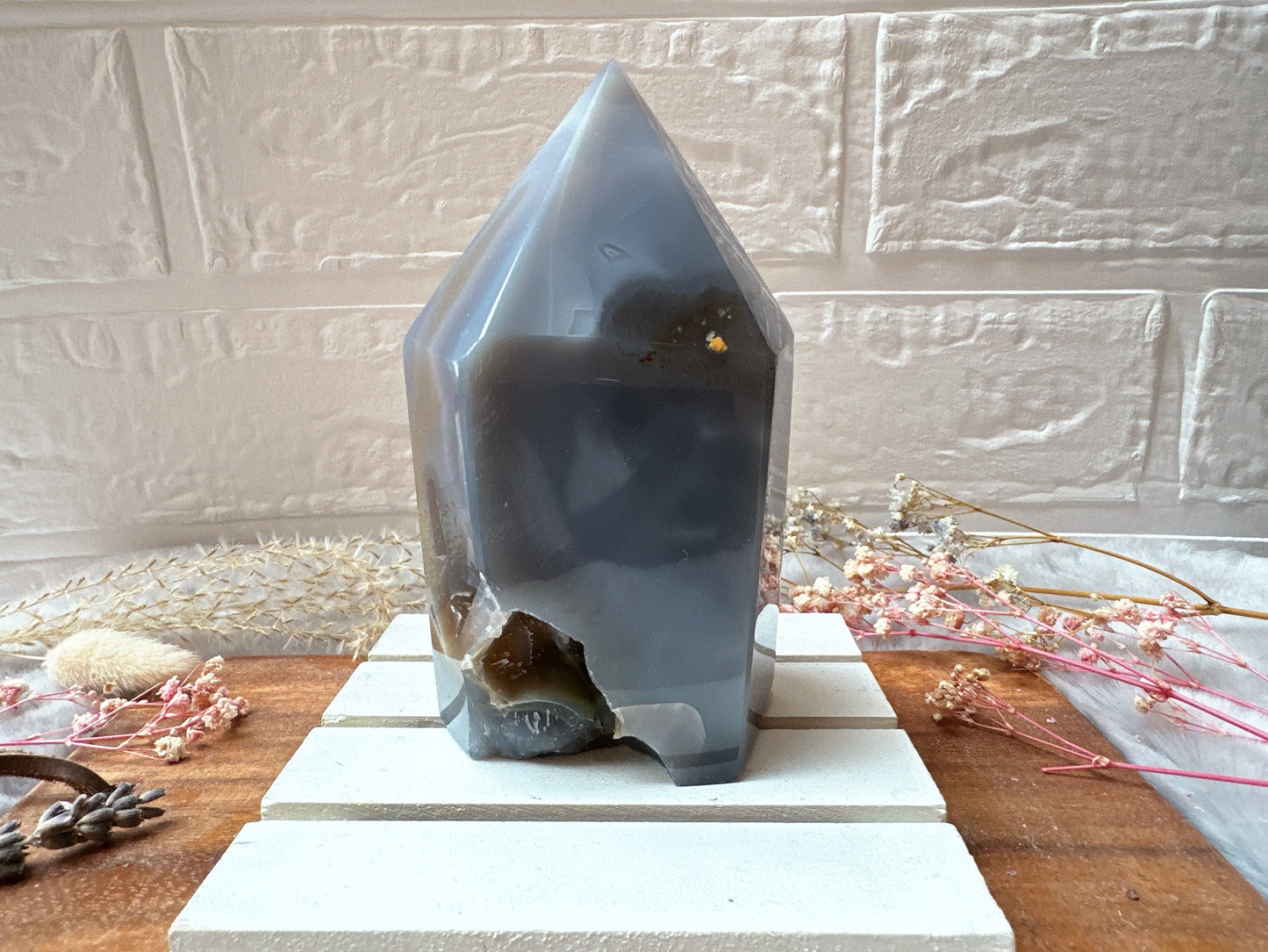 Agate Tower with Druzy (Imperfect)