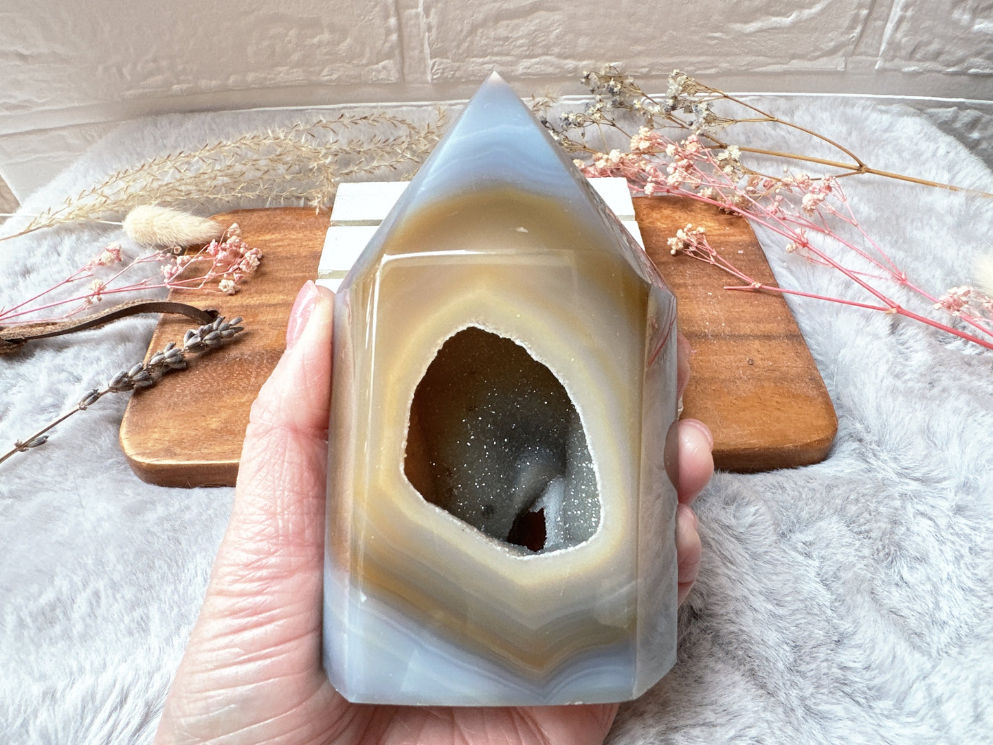 Agate Tower with Druzy (Imperfect)