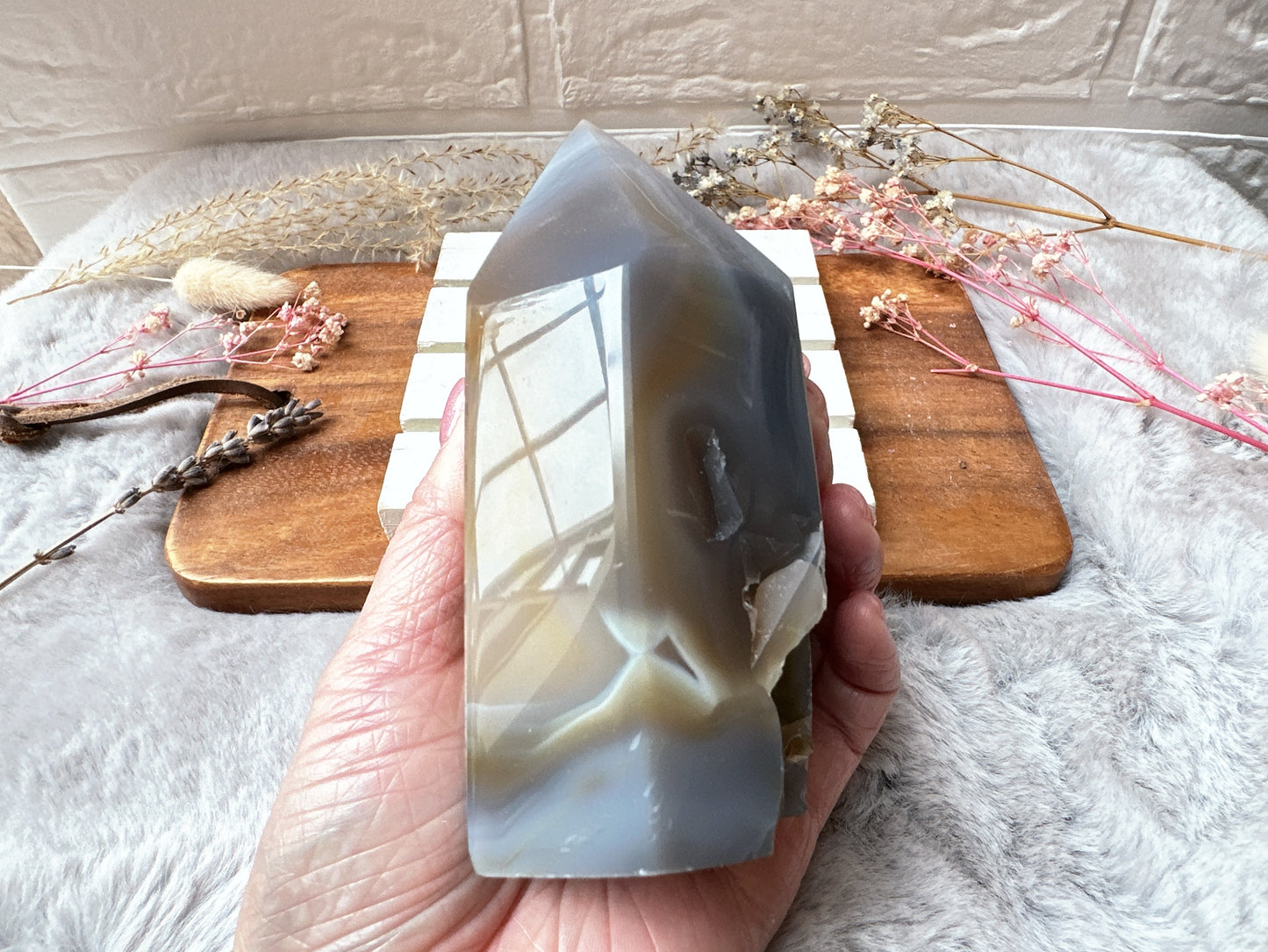 Agate Tower with Druzy (Imperfect)