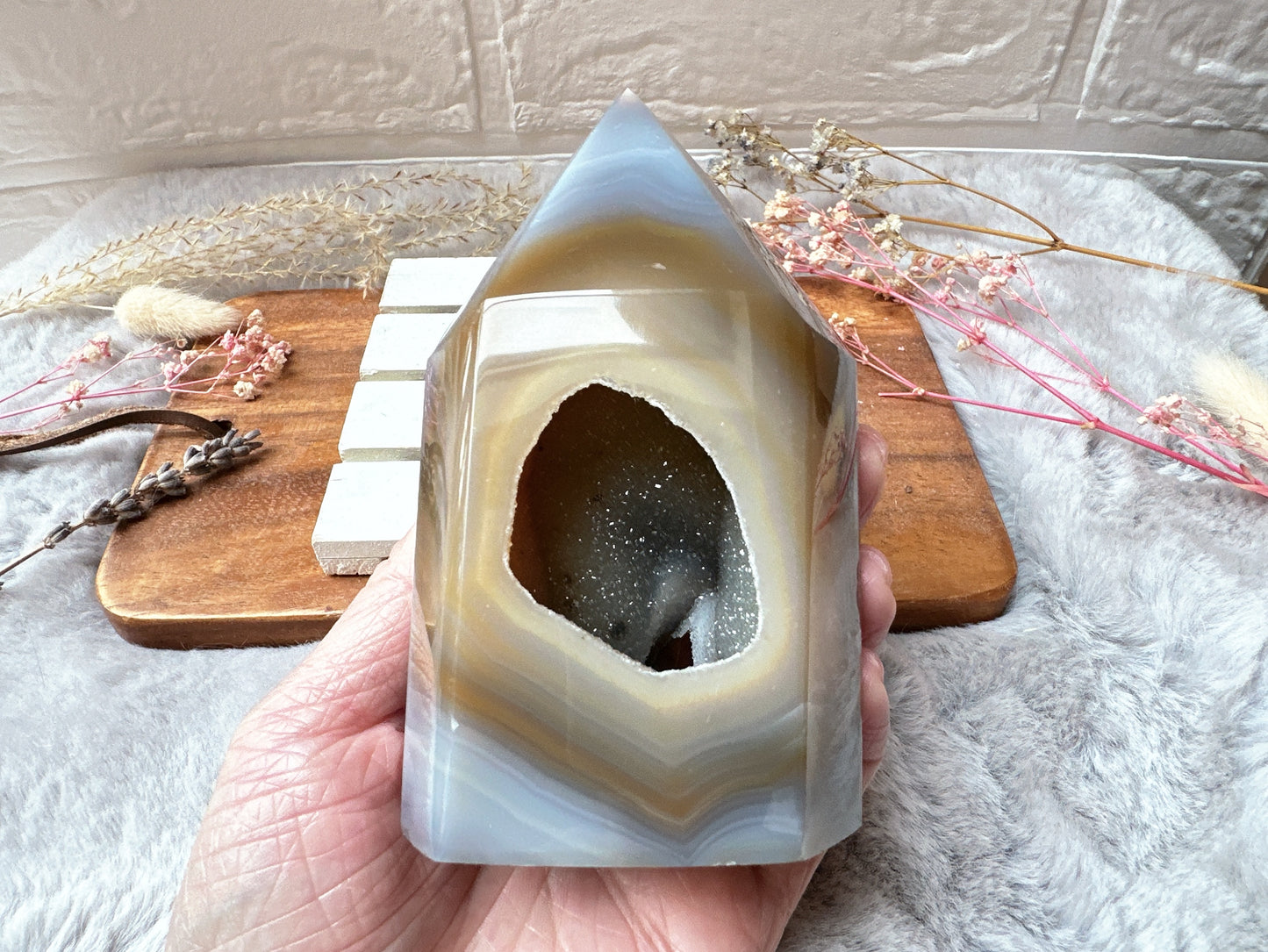 Agate Tower with Druzy (Imperfect)