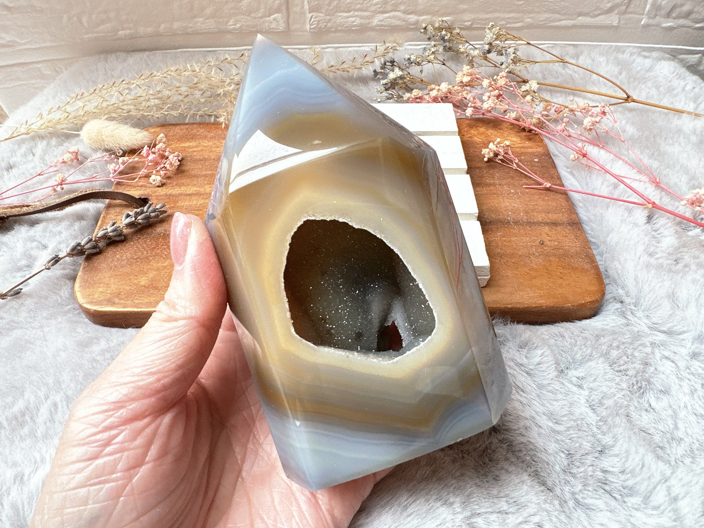 Agate Tower with Druzy (Imperfect)