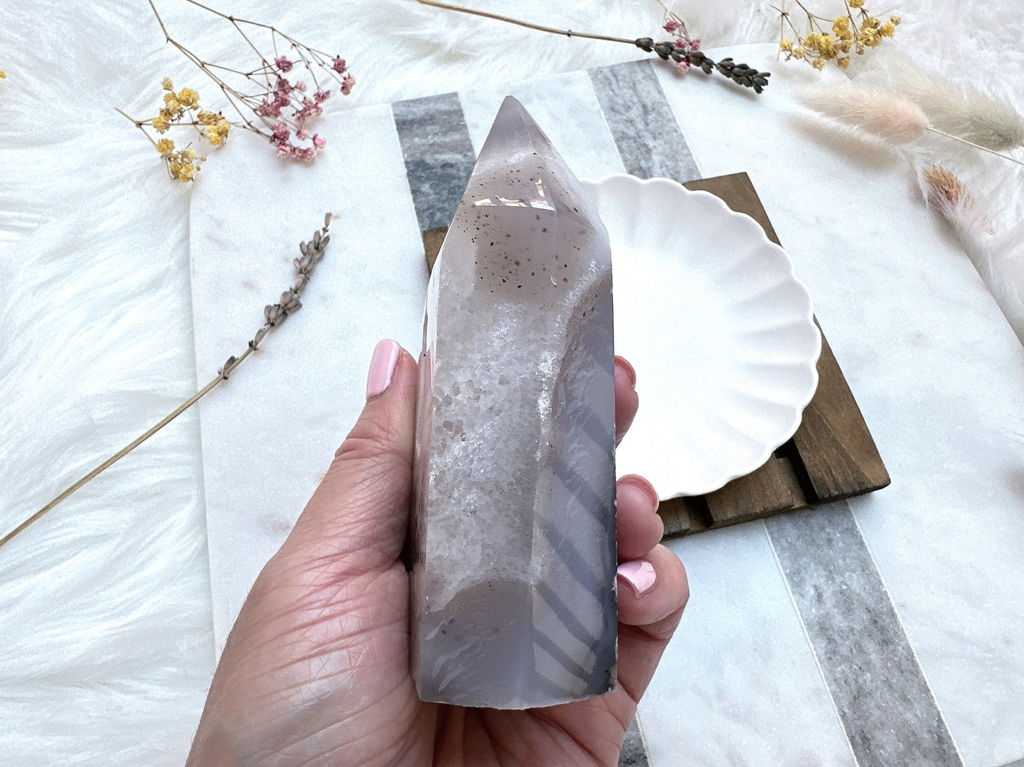 Agate Tower with Druzy