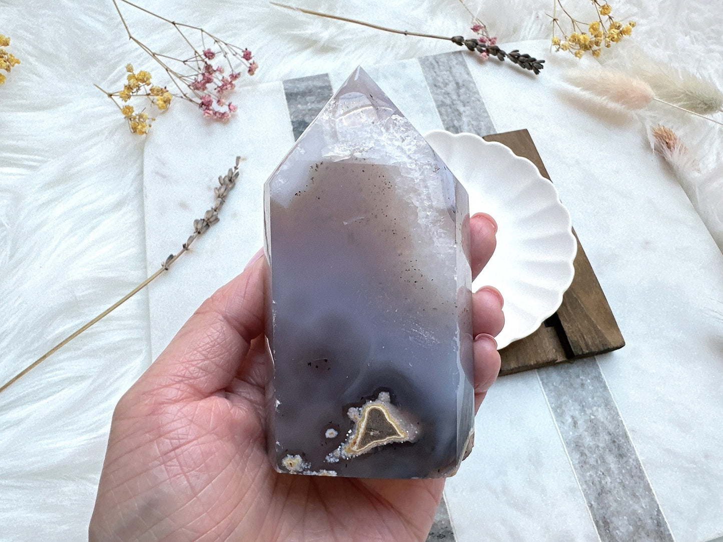 Agate Tower with Druzy