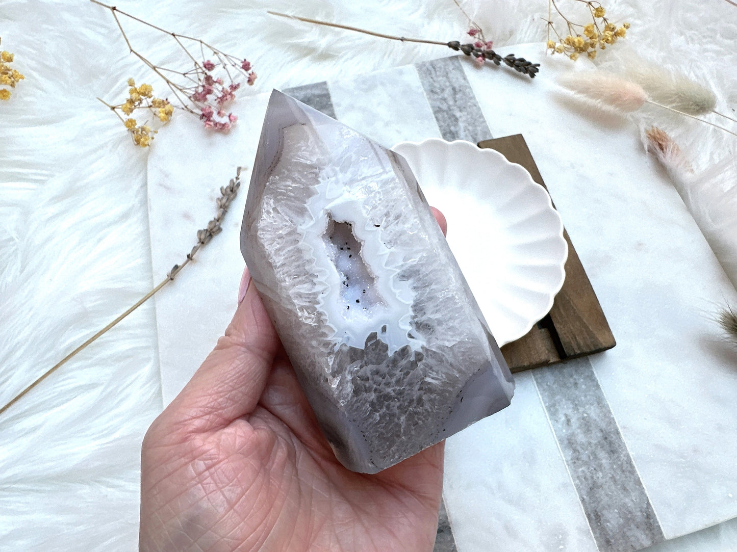Agate Tower with Druzy