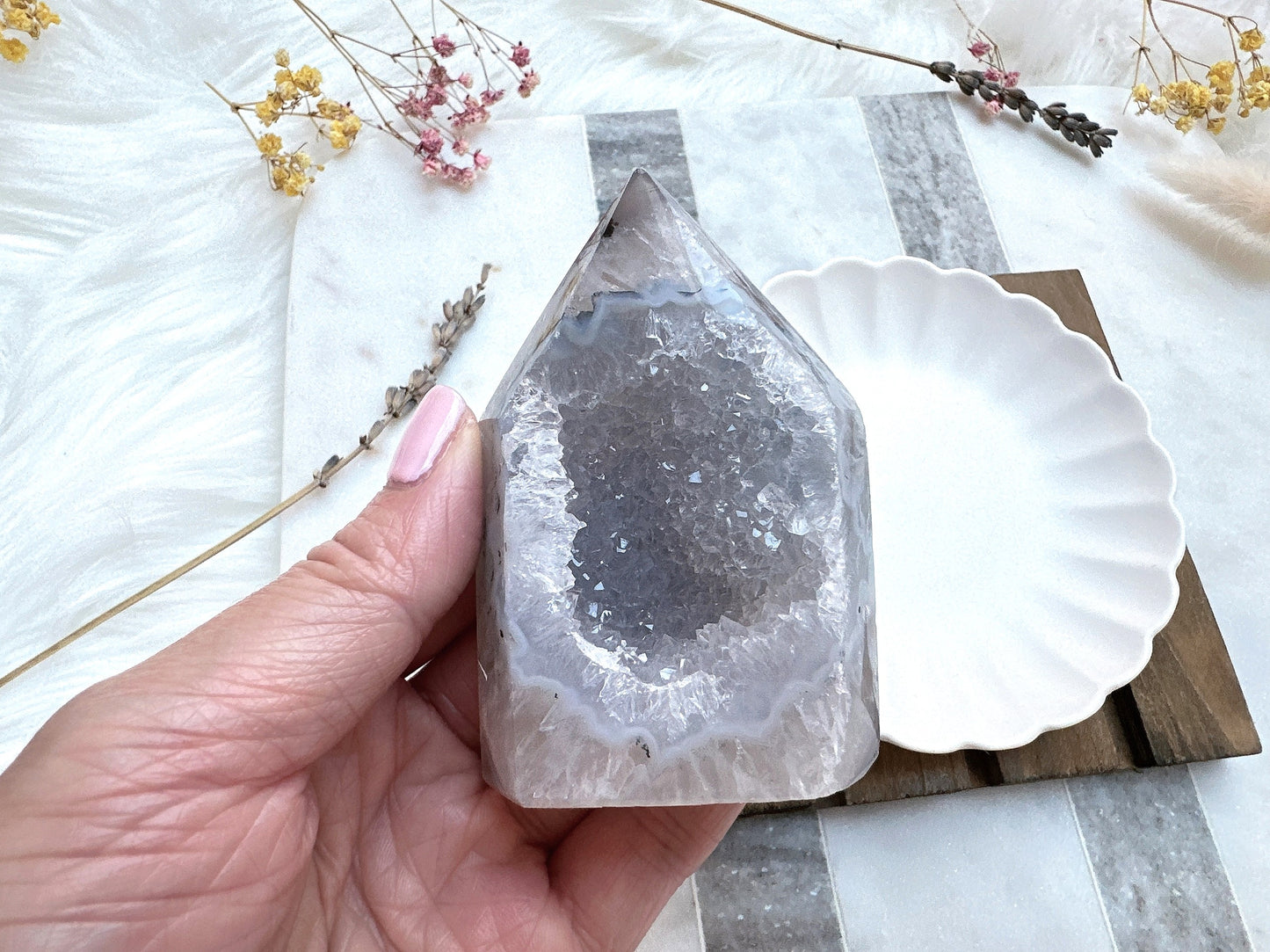 Agate Tower with Druzy