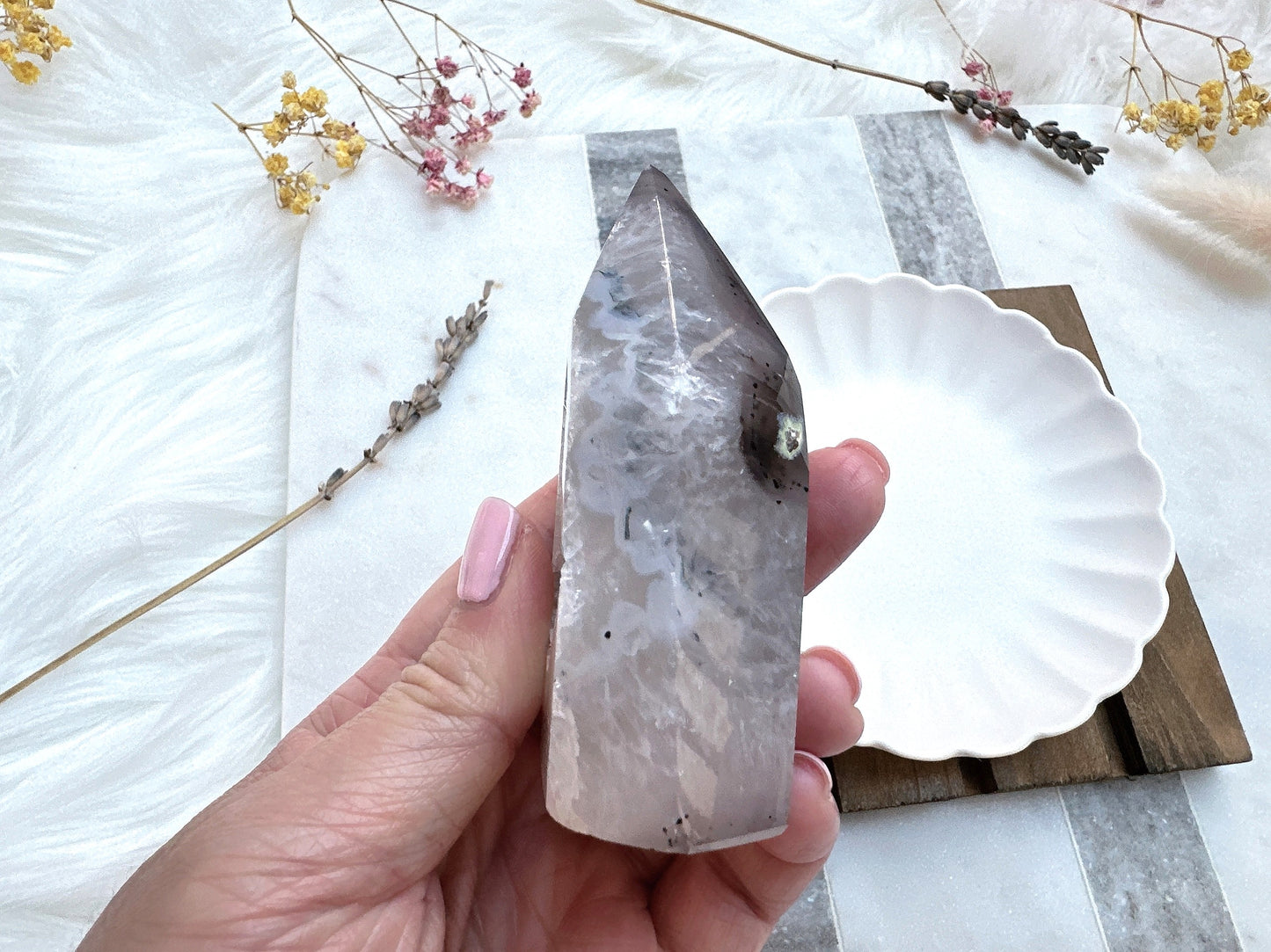 Agate Tower with Druzy
