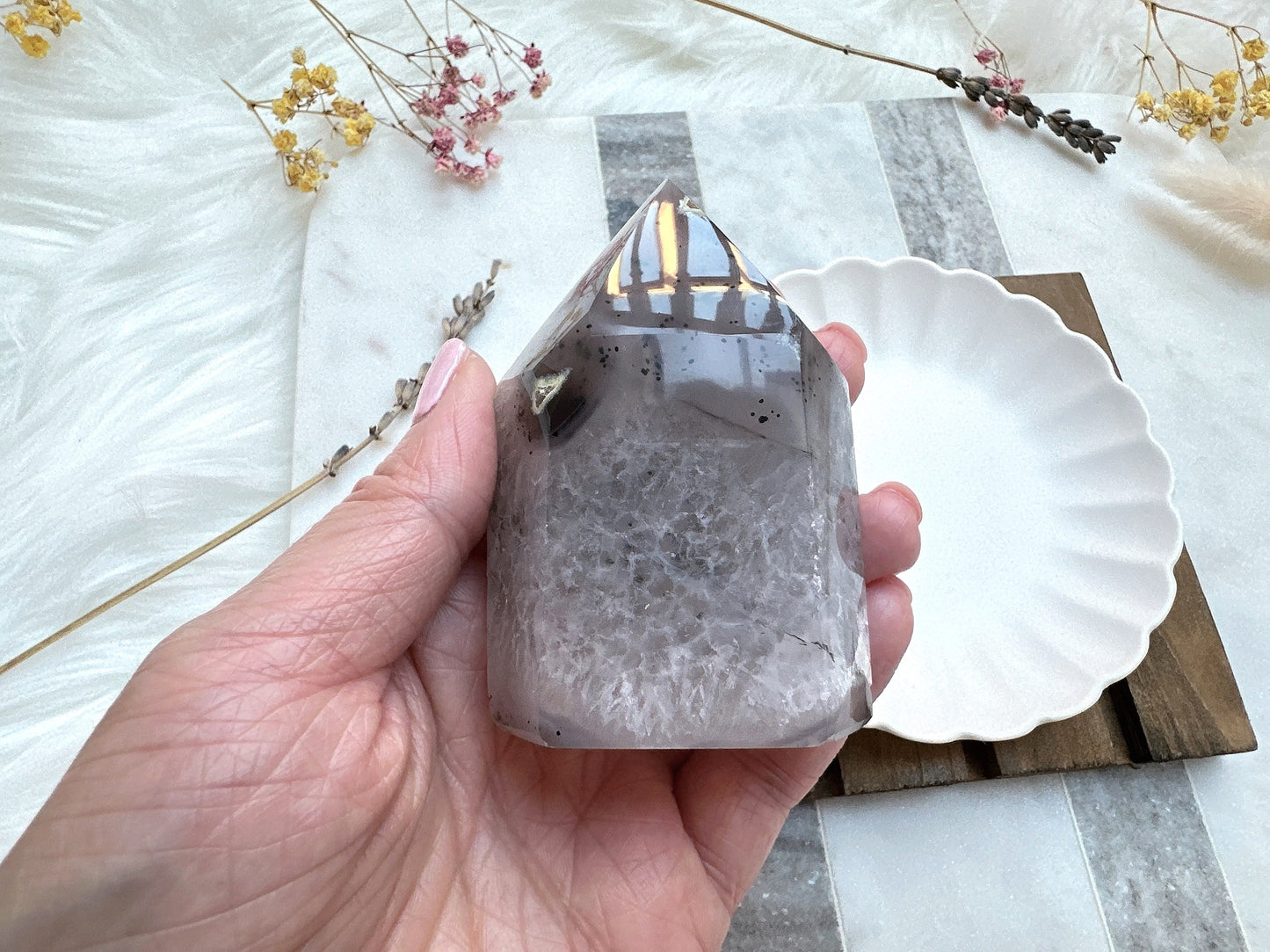 Agate Tower with Druzy