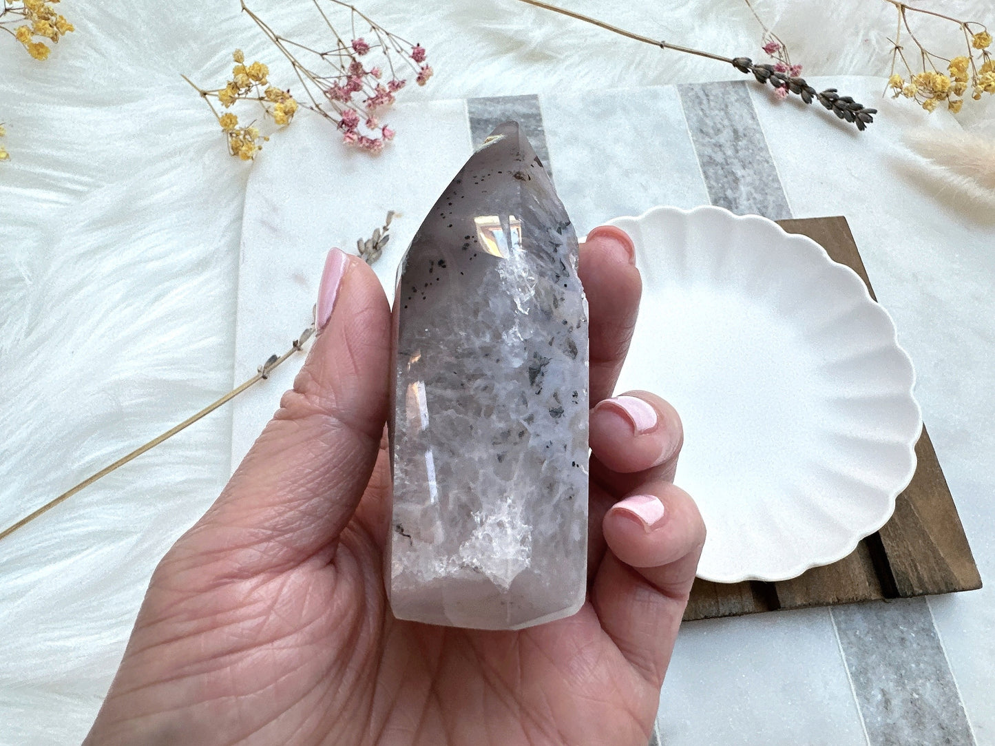 Agate Tower with Druzy