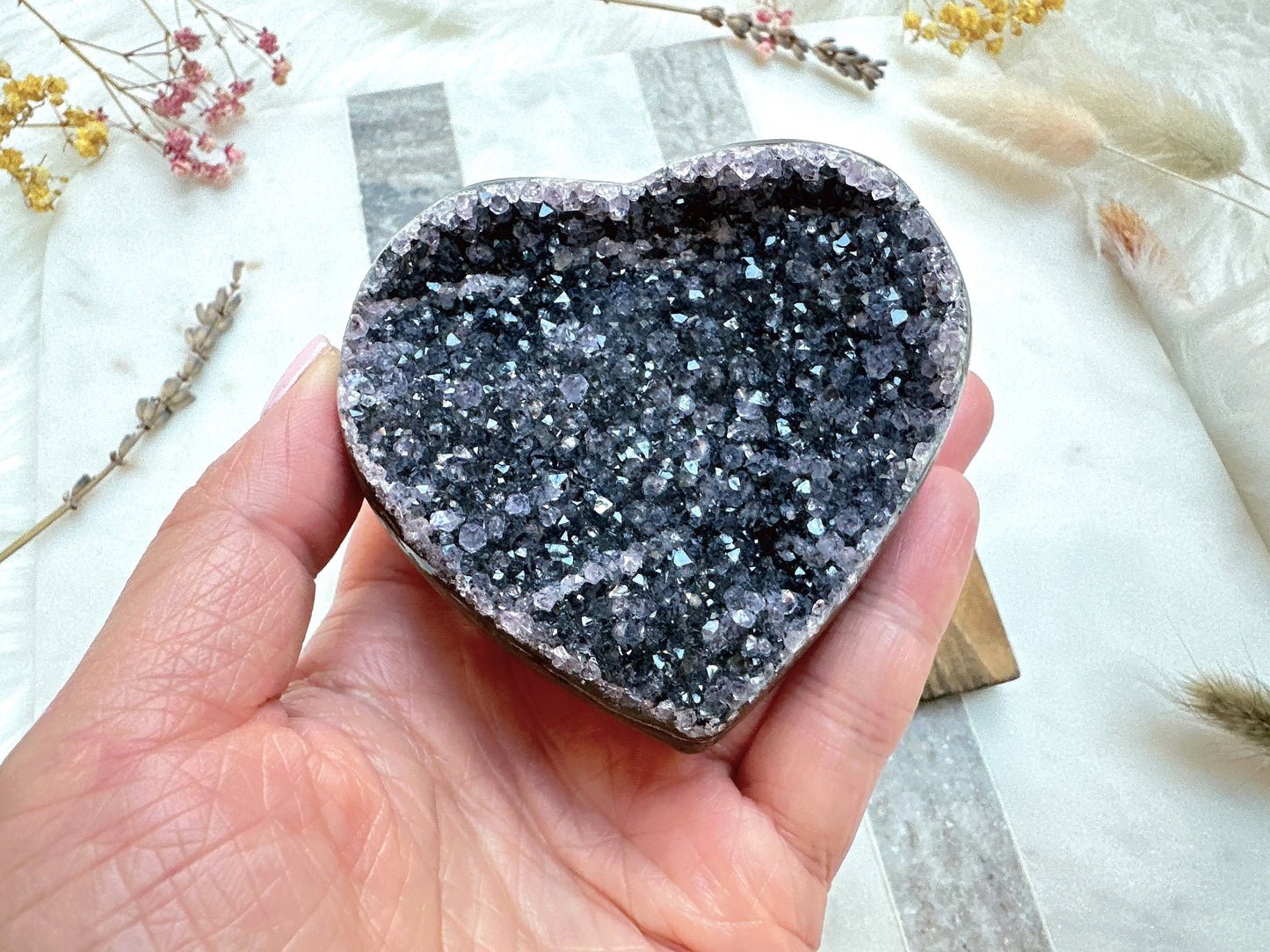 Amethyst Heart Cluster