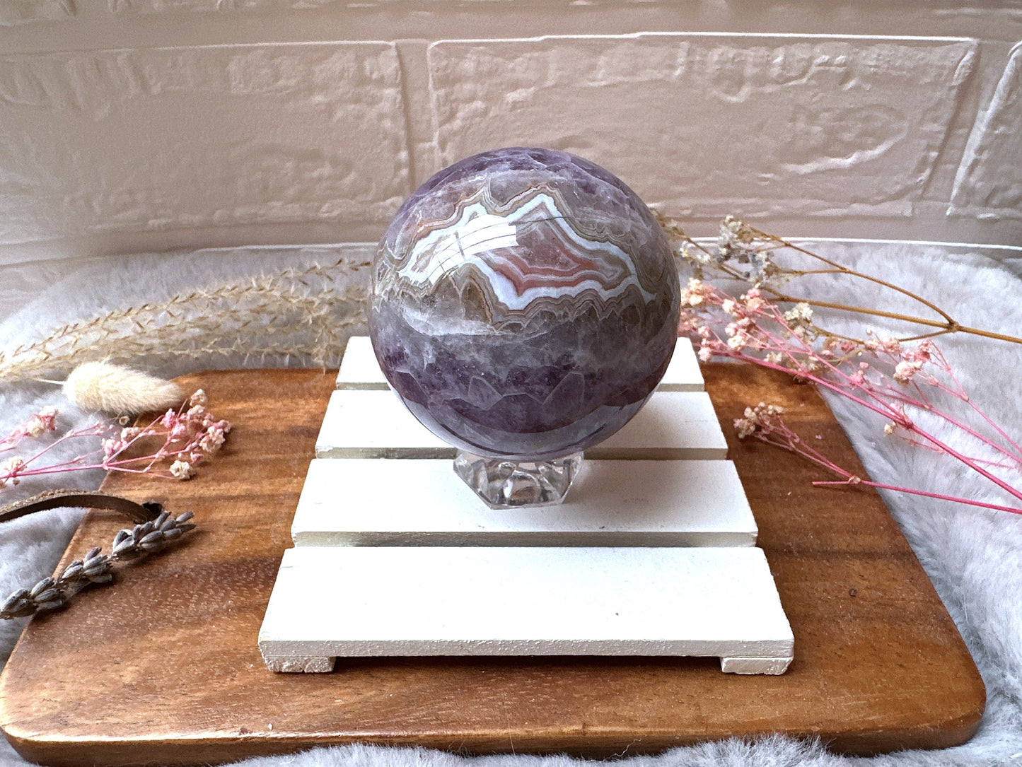 Amethyst Lace Agate Sphere
