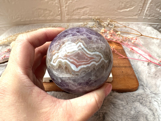 Amethyst Lace Agate Sphere