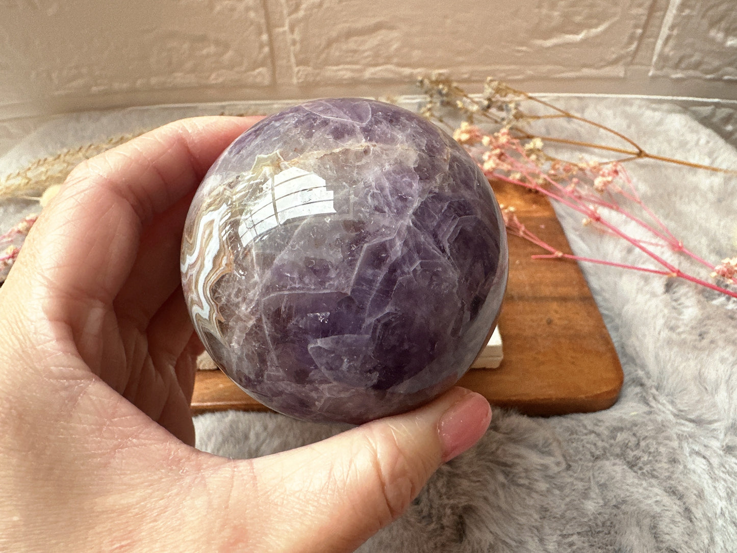 Amethyst Lace Agate Sphere