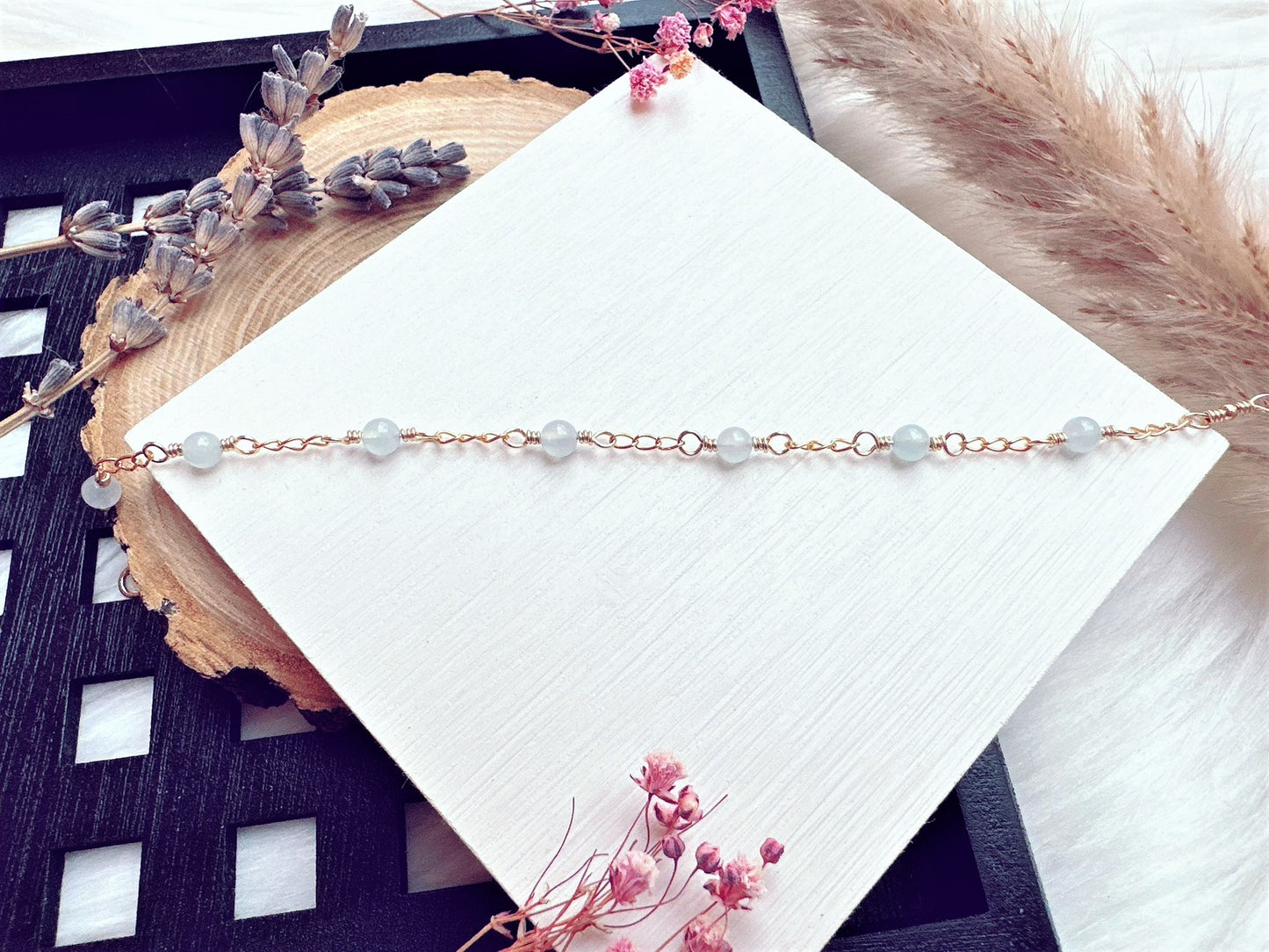 Aquamarine Gold Chain Bracelet