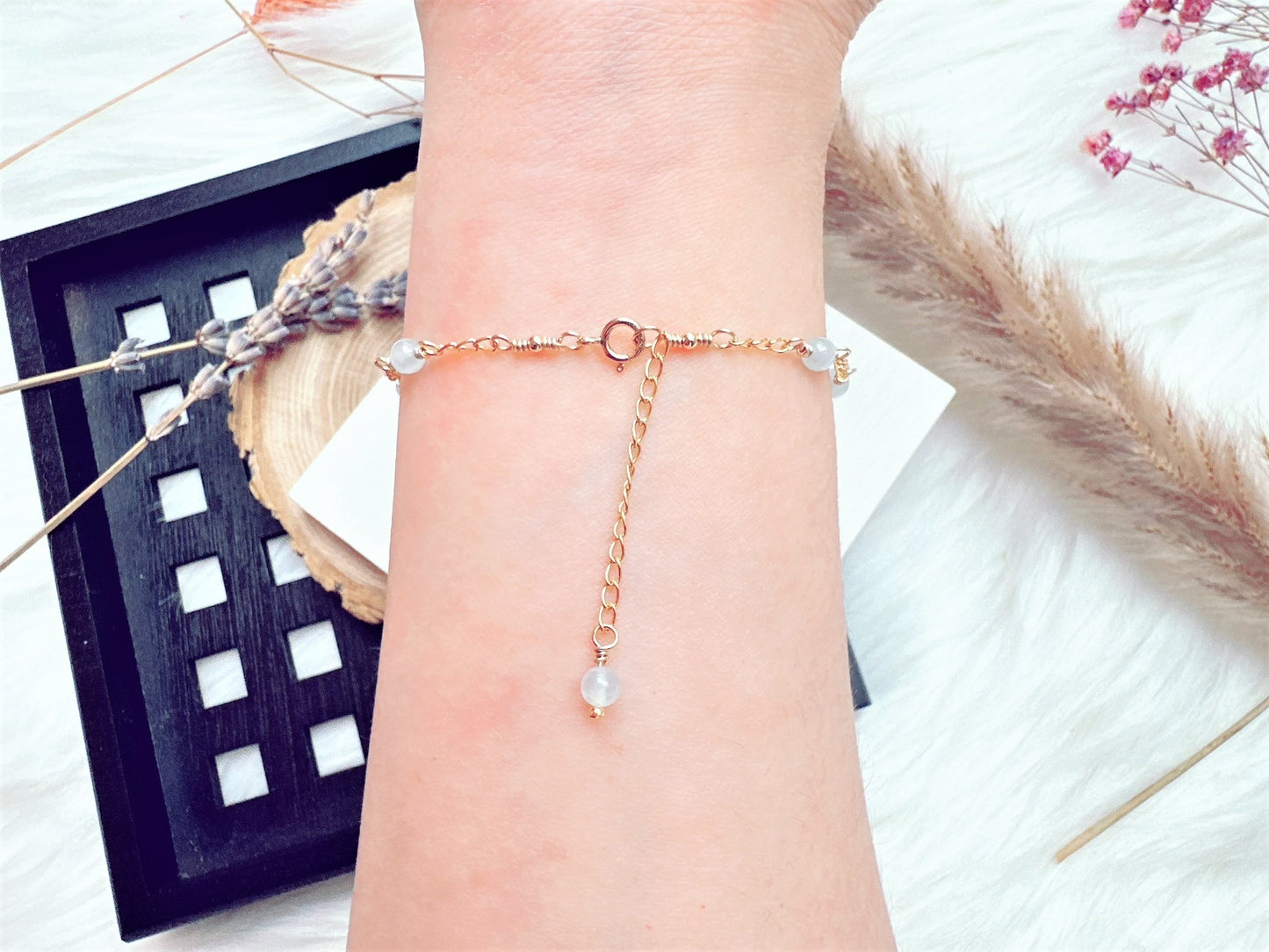 Aquamarine Gold Chain Bracelet