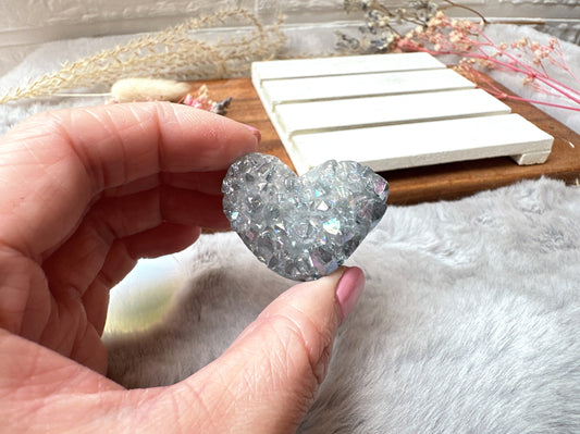 Mini Angel Aura Amethyst Heart Cluster