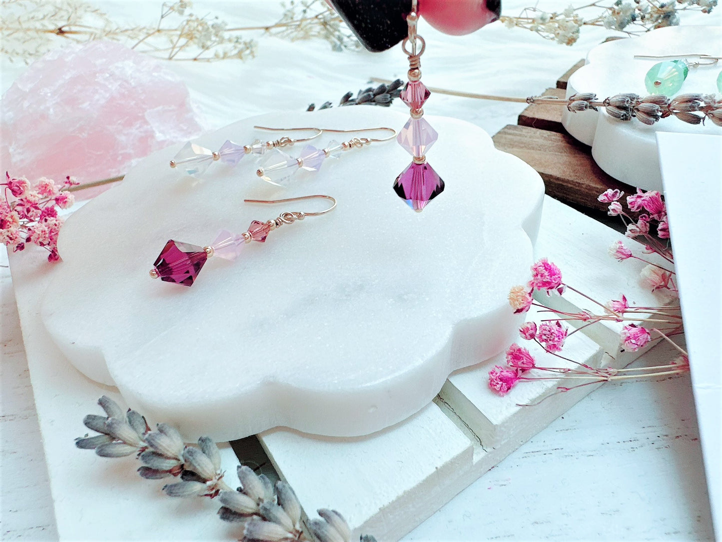 Cute Bicone Crystal Earrings