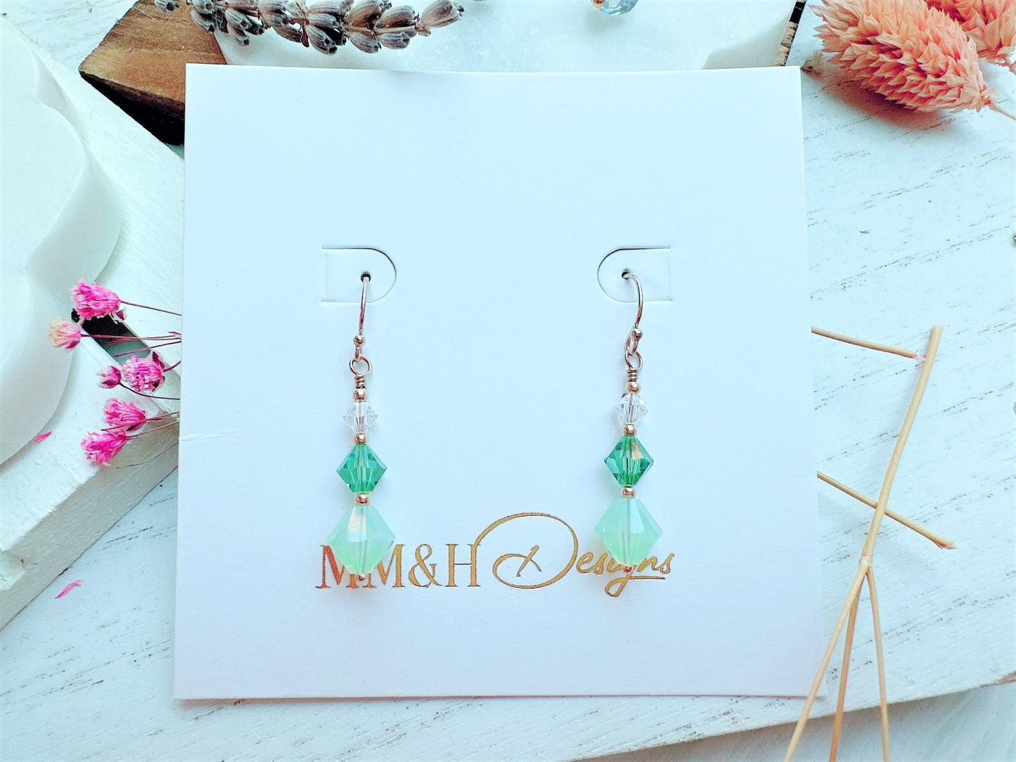 Cute Bicone Crystal Earrings